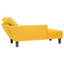 Chaise longue con cojín de tela de pana amarillo claro