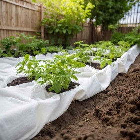 Membrana geotextil fibra de poliéster blanco 1x50 m