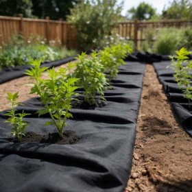 Membrana geotextil fibra de poliéster negro 1x10 m