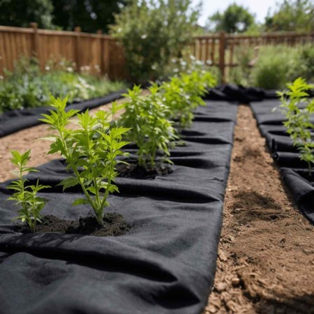 Membrana geotextil fibra de poliéster negro 1x10 m