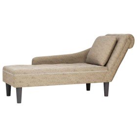 Tumbona almohada reposabrazo derecho cuero sintético gris claro