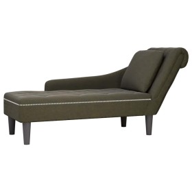 Tumbona almohada reposabrazo derecho cuero verde militar Tumbona almohada reposabrazo derecho cuero verde militar