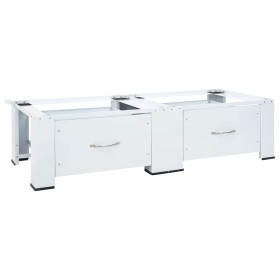 Soporte pedestal doble para lavadora con cajones blanco