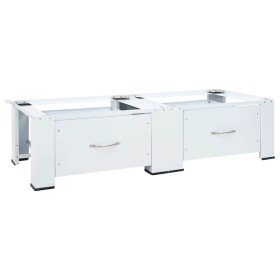 Soporte pedestal doble para lavadora con cajones blanco