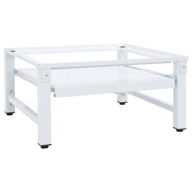 Soporte pedestal para lavadora con estante extraíble blanco