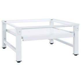 Soporte pedestal para lavadora con estante extraíble blanco
