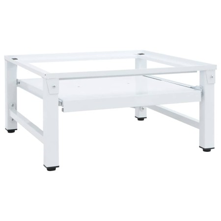 Soporte pedestal para lavadora con estante extraíble blanco
