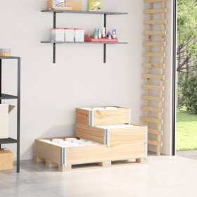 Arriate elevado de 3 niveles madera maciza de pino 120x80 cm Arriate elevado de 3 niveles madera maciza de pino 120x80 cm