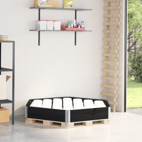 Arriate elevado hexagonal madera maciza pino negro 160x160 cm en Maceteros y jardineras | Comprar online en Foro24