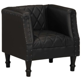 Sillón de cuero de cabra auténtico negro