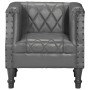 Sillón de cuero de cabra auténtico gris