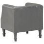 Sillón de cuero de cabra auténtico gris
