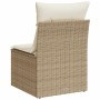 Silla de jardín sin reposabrazos con cojines ratán PE beige