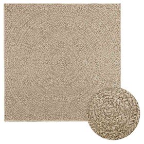 Alfombra ZIZUR aspecto yute interior/exterior beige 120x120 cm
