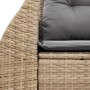 Sofá de jardín con cojines de 2 plazas ratán sintético beige