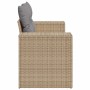 Sofá de jardín con cojines de 2 plazas ratán sintético beige
