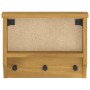 Perchero de pared SANDNES 45x12x35 cm madera maciza de pino