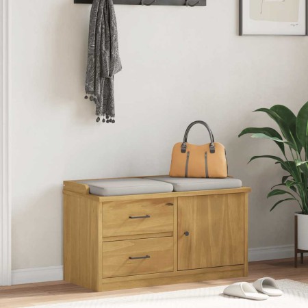 Banco de recibidor SANDNES madera maciza de pino 87x40x50 cm