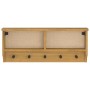 Perchero de pared SANDNES madera maciza de pino 87x12x35 cm