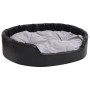 Hundebett aus schwarzem grauem Plüsch und Kunstleder 99x89x21 cm. von vidaXL, Betten für Hunde - Ref: Foro24-171256, Preis: 8...