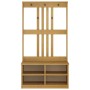 Perchero de entrada SANDNES madera maciza de pino 87x40x159,5cm