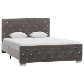 Estructura de cama sin colchón tela gris 120x200 cm