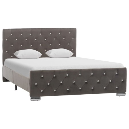Estructura de cama sin colchón tela gris 120x200 cm