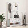Perchero de entrada SANDNES madera pino blanco 87x40x159,5 cm