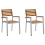 Silla de Jardín 2 pcs Marrón 56 x 57 x 87cm
