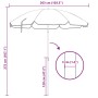 Parasol de playa Verde 263 x 263 x 272 cm Poliéster y metal
