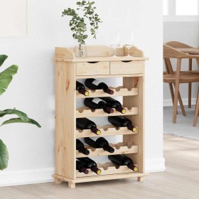 Estante de Vino Marrón 90 x 60 x 30 cm Madera de pino sólido
