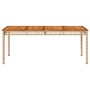 Mesa de jardín ratán sintético madera acacia beige 180x90x75 cm