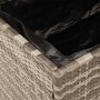 Caja de almacenaje jardín madera acacia ratán negro 80x40x48 cm