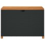 Caja de almacenaje jardín madera acacia ratán negro 110x55x63cm