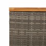 Caja de almacenaje jardín madera acacia ratán gris 110x55x63 cm