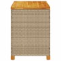 Caja de almacenaje jardín madera acacia ratán beige 110x55x63cm