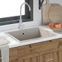 Fregadero de cocina Beige 54 x 44 x 20 cm granito