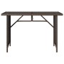 Mesa de jardín superficie vidrio ratán PE marrón 110x68x70 cm