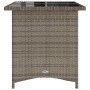 Mesa de jardín superficie de vidrio ratán PE gris 110x68x70 cm