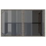 Mesa de jardín superficie de vidrio ratán PE gris 110x68x70 cm