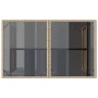 Mesa de jardín superficie de vidrio ratán PE beige 110x68x70 cm