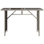 Mesa jardín superficie vidrio ratán PE gris claro 110x68x70 cm