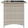 Mesa jardín superficie vidrio ratán PE gris claro 110x68x70 cm