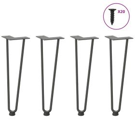 Patas de horquilla para mesa de centro (4 unidades, antracita