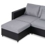 Sofá cama extraíble de 4 plazas cuero sintético negro