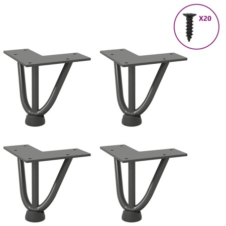 Patas de horquilla para mesa de centro (4 unidades, antracita, 10 cm, acero macizo) en Patas para mesas | Comprar online en Foro