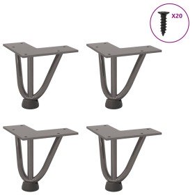 Patas de horquilla para mesa de centro (4 unidades, acero