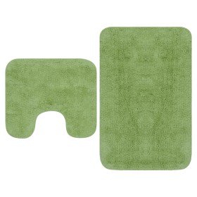 Conjunto de alfombrillas de baño de tela 2 piezas verde Conjunto de alfombrillas de baño de tela 2 piezas verde