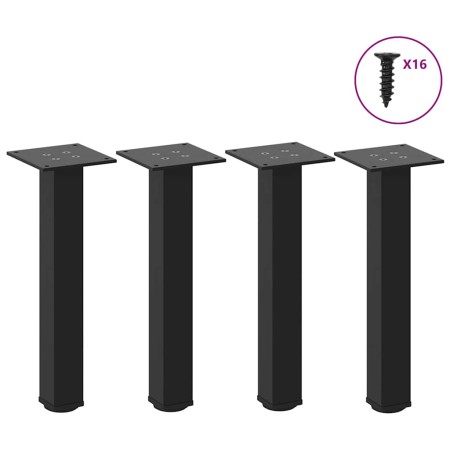 Patas para mesa de centro (4 unidades), color negro, 42-44 cm, acero en Patas para mesas | Comprar online en Foro24