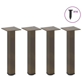 Patas para mesa de centro 4 unidades acero natural 42-44 cm